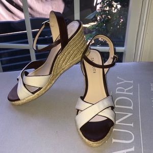 NWT Talbots cream colored Wedges